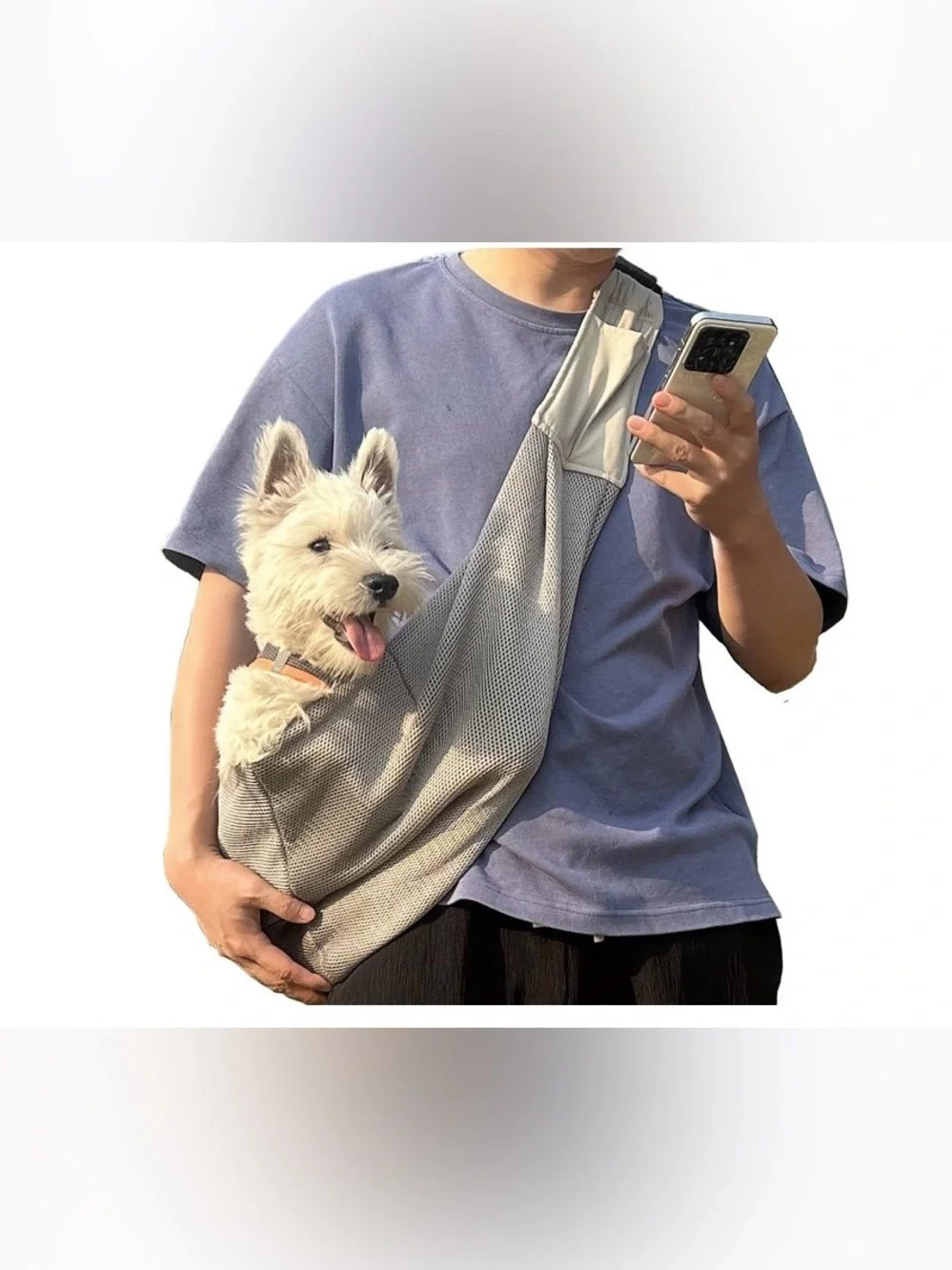 Comfort Mesh Dog Sling Carrier - Gray
